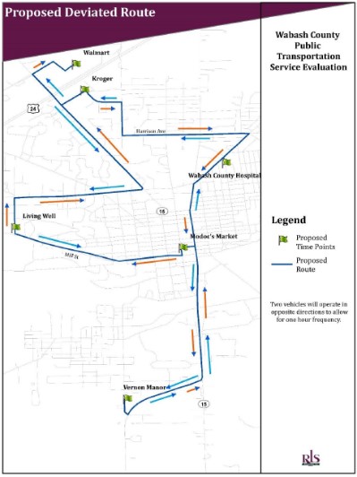 Wabash County Proposed Deviated Route Map