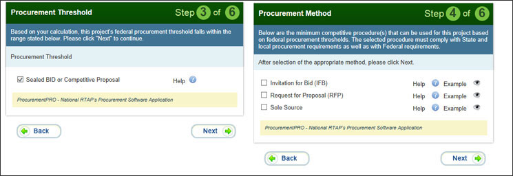 Steps 3 and 4 in ProcurementPRO