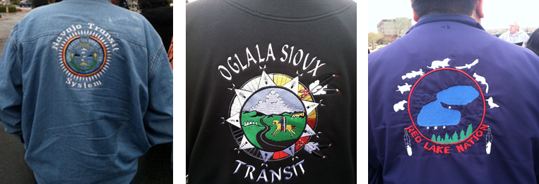 Jacket embroidery of American Indian Tribal Transit Agencies