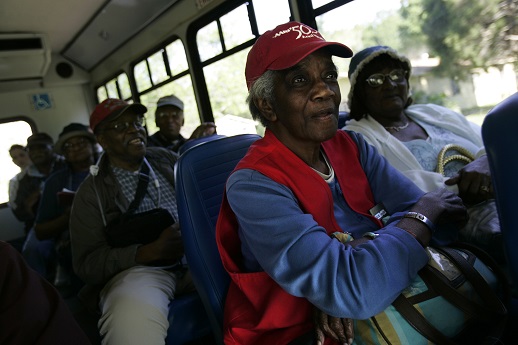 Passengers on bus in Mississippi